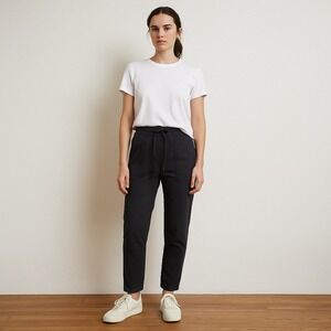 Standard James Perse Pants Womens 1 Small Black Cotton Blend‎ Drawstring Joggers